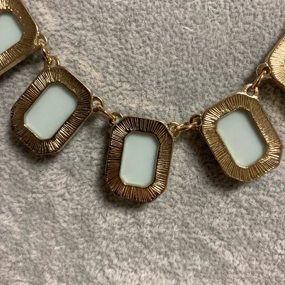 Boutique Mint Green & Gold Fashion Drop Choker Statement Necklace Adjust… - Picture 7 of 10